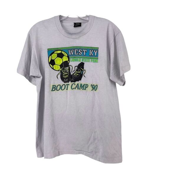 Screen Stars T-Shirt Vintage 90s 1990 Single Stitch West KY Boot Camp Lincoln St - Picture 1 of 6